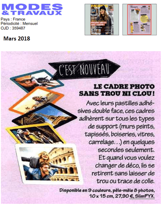 SlimPYX journal mode et travaux mars 2018