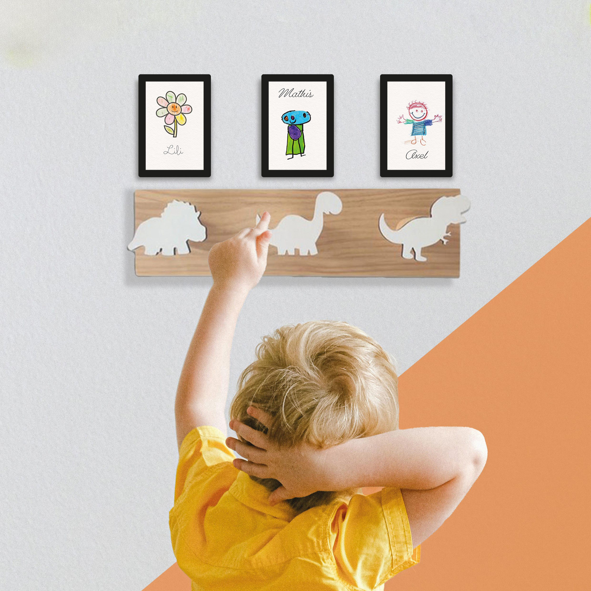 Porte manteau d'école avec enfant et cadre photo SlimPYX