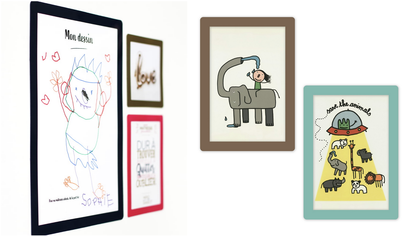 Cadre photo SlimPYX avec dessins d'enfant