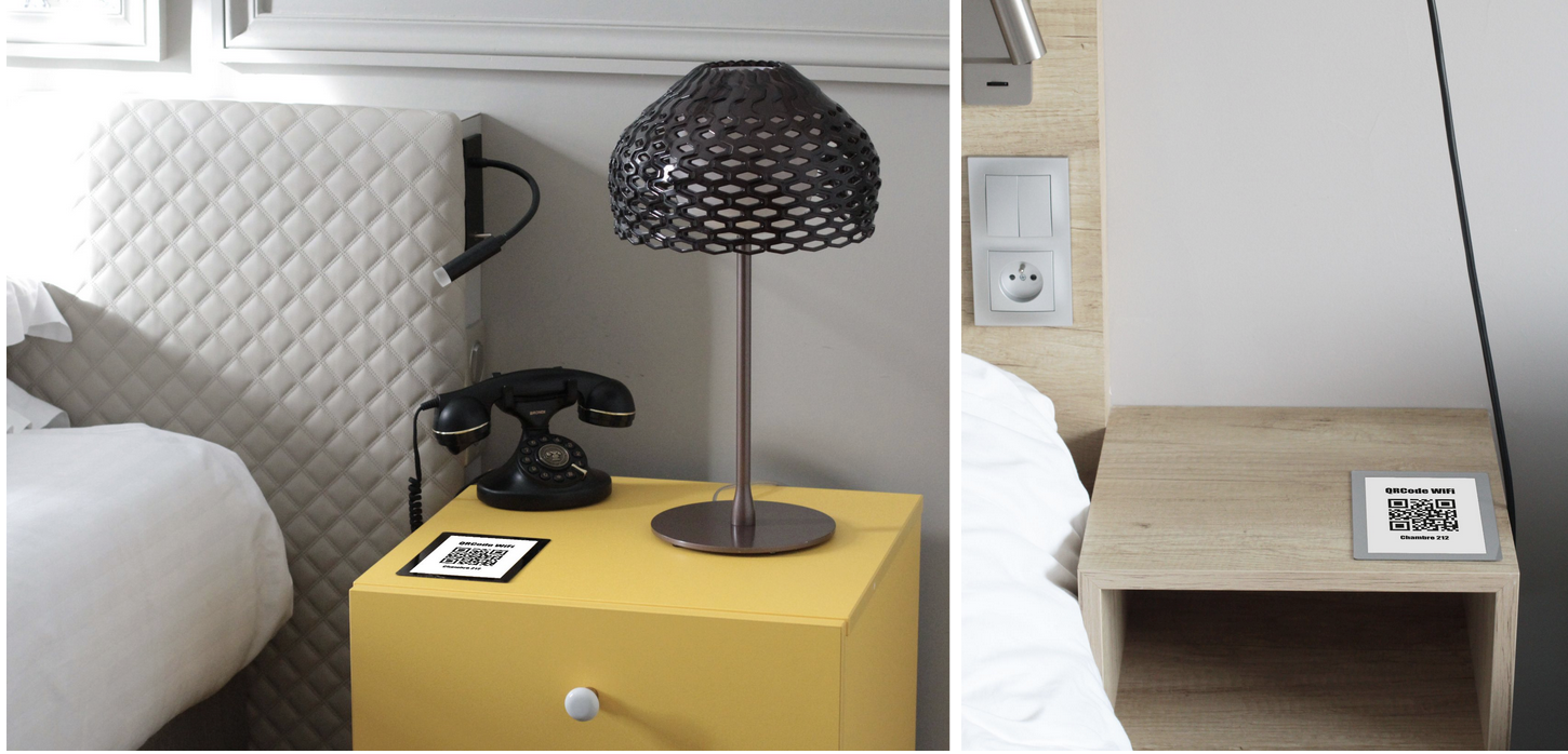QRcode Wifi hôtel dans un cadre slimPYX