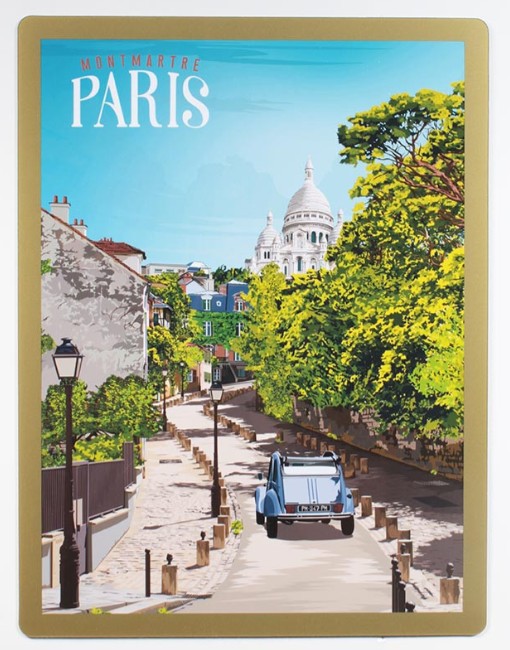 Affiche Paris Montmartre Jaune moutarde