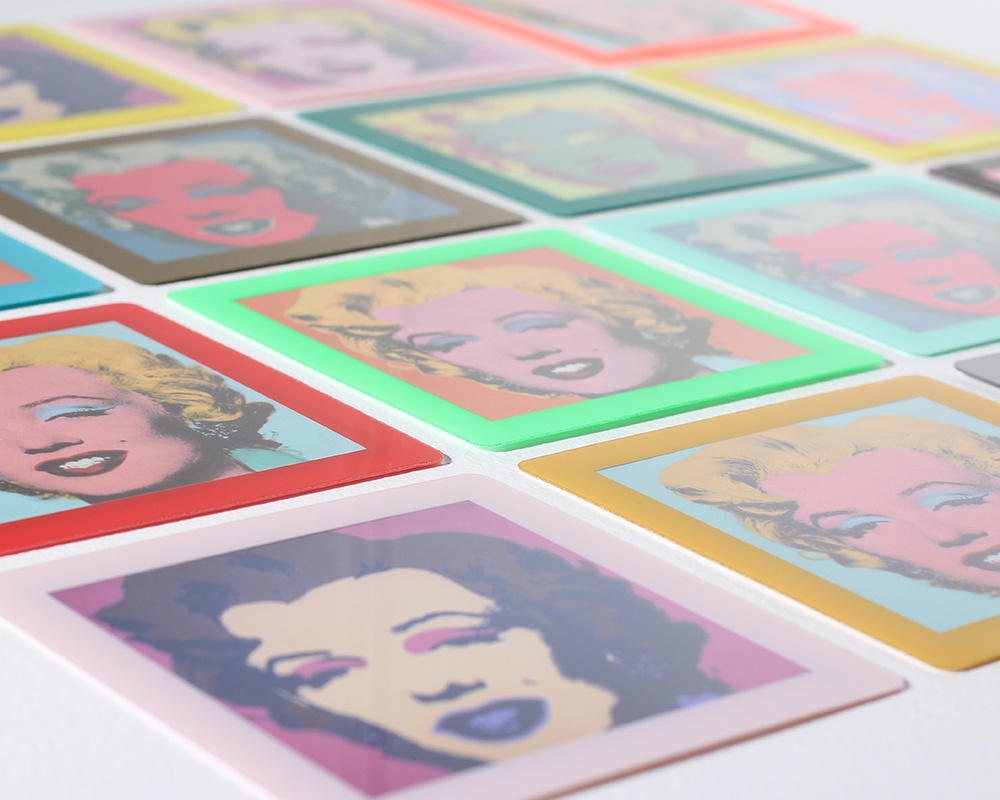 10x10 cadres SlimPYX Marilyne Andy Warhol couleurs deco