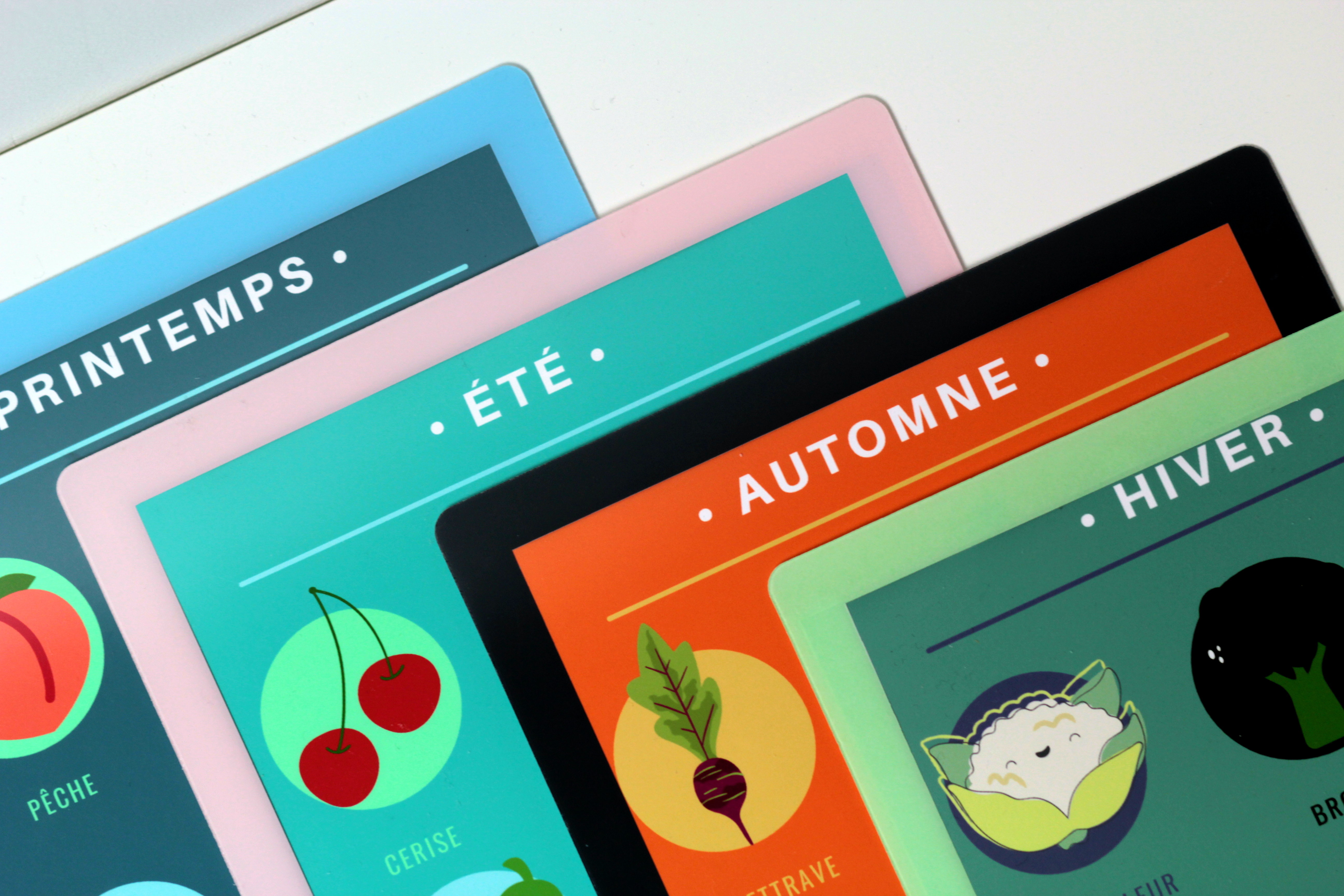 SlimPYX avec fiche information pour les fruits et légumes de saison